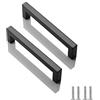 SYDARSYN 2 Pezzi Maniglie per Mobili da Cucina 128mm - Maniglia per Mobile in Acciaio Inox Nero Quadrato Maniglie per Guardaroba Porte Cassetti Armadio