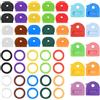 Gosknor 50 Pezzi Copritasti per Chiavi, Etichette per Chiavi Colorate in Silicone Protezioni Identificatori con Anello Etichette Ufficio Casa Etichette Universali Adatte Tipi Rotondi Quadrati