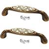 SYDARSYN 2 Pezzi Maniglie Ceramica Maniglia per Mobili Vintage Maniglie Armadio Vintage Maniglie per Mobili Cucina Cassetti Camera da Letto, in Ceramica Lega di Zinco (96mm,D)