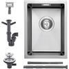 KEOKBON Piccolo Lavello in Acciaio Inox 30 x 40 cm Nano Argento, Lavello da Cucina per Mobile da 40 cm, 1 Lavello da Incasso senza Foro per Rubinetto, Lavello in Acciaio Inox con Valvola a Griglia e