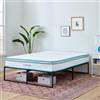Linenspa Letto Singolo con Materasso Hybrid e Rete, Struttura letto in metallo, Memory foam e molle, Alto 20 cm, Medio, Giroletto da 33 cm, 80x190 cm