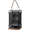 Casablanca modernes Design Casablanca portacandela in metallo intrecciato, rettangolare, nero, altezza 40 cm x larghezza 23 cm, lanterna