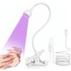 AONAT Lampada UV per Unghie in Gel con Clip,Mini Lampada LED 3W USB con Interruttore,Essiccatore Portatile per Smalto Semipermanente,Collo d'Oca Flessibile a 360°,Bianco