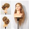shuiniuyang Hairdressing 22 inches 100% Human Hair Shoulder Training Mannequin Head by yiliusu