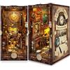 CRIOLPO Kit Book Nook DIY per Adulti - Casa in Miniatura con Luci LED da Montare, Modellismo 3D Creativo per Decorare Librerie - Regalo Originale per Appassionati di Fai da Te