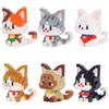LULUFUN Lovely Cat Building Blocks Set di mini giocattoli per bambini e adulti, set fai da te per la decorazione della casa, set con 6 simpatici modelli di gatto
