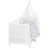 roba set completo lettino "Stelle grigie" 70×140 cm con materasso, baldacchino e asta, bianco