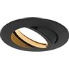 HCFEI Set da 1 faretto a LED dimmerabile, nero opaco, orientabile, 5 W, piatto, 230 V, faretto da incasso da 68 mm, angolo di diffusione di 120° (bianco caldo 3000 K)