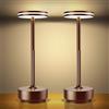 Hapfish Lampada da Tavolo LED Ricaricabile,2 Pezzi 5000mAh Eye-Protect Lampada Senza Fili,Luce a USB Batteria Dimmerabile,3 Modalità di Colore,per Interno/Ristorante/Esterno/Impermeabile(Marrone)