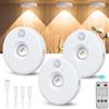 Colexy 3 Pack Luce LED Sottopensile Con Telecomando, Luce Notturna 1200mAh Dimmerabile Colorata che Cambia Lampada Armadio, faretto led Ricaricabile Magnetico per Armadio Vetrina
