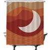Ulticool Tenda da doccia - Luna Estetica Tramonto Arte - 180 x 200 cm - Lavabile - Anti muffa - con 12 anelli - Rosso Arancione