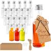 SilverChry 18 Pcs 50 ml Bottiglie Liquore Mignon, Bottiglia Miniatura da Riempire, Viene Fornito con 2 Mini Imbuti, 18 Etichette di Carta Kraft e Spago, Riutilizzabile, Adatto Per Matrimoni, Feste