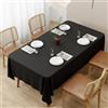 Zdada Tovaglia nera lavabile, 100 x 140 cm, rettangolare, in poliestere, antigraffio, antimacchia, per esterni, per giardino, sala da pranzo, feste e casa