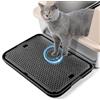 Bartuke Grande Gatto Litter Box Ramp Mat, 42x30CM Gatto Litter Tray Step Scale, Catcher lettiera per automatico autopulente Robot lettiera per gatti, ideale per i gattini e gatti anziani (Nero)