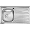 Generic Lavello cucina Monica acciaio inox 86 x 50 cm 1 vasca stampata sinistra e gocciolatoio Made in Italy