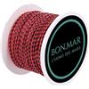 BON.MAR Corda Dyneema Rossa con Inserti Neri 1.5mm x 50mt - Carico Rottura 120kg | Antiscivolo, Alta Resistenza, Pesca Sub, Nautica, Outdoor, Fai da Te