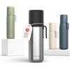 LARS NYSØM Bottiglia Termica in Acciaio Inox 500ml - Termos Caffè con Tazza | Borraccia Isolata Doppia Parete con Tazza e Tracolla - Ideale per Viaggio Ufficio Attività all'Aperto - Calde 12h Fredde 24h
