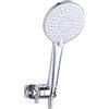 YEAUPE PRO Soffione Doccia Alta Pressione Con Tubo 1.6M e Supporto, Anticalcare 3 Tipi Di Getto, Grande, Risparmio Idrico, Cromo