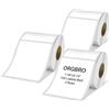 ORGBRO Etichette Termiche Multiuso per Z3 stampante termica, rettangolari Label Autoadesive per Supermercato, Piccole Imprese, 80 x 50 mm, 100 Etichette/Rotolo, 3 Rotoli, Nero su Bianco
