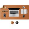 Black Shark Manta P10 - Tappetino da scrivania in pelle, tappetino per scrivania da ufficio, grande tappetino per mouse e computer portatile, impermeabile, antiscivolo, facile da pulire (89,9 x 42,9 x