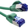 InLine® Cavo patch sottile, Cat.6A, S/FTP, TPE (LSZH) flessibile, PoE, rame (CU), LAN, Ethernet, cavo di rete, RJ45 Gigabit, verde, 0,3 m, 74933G