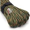 PSKOOK Survival Paracord Rope PSKOOK 100 Feet Fire Starter Parachute Cord 7-Strand Nylon with Red Tinder Cord PE Fishing Line Cotton Thread for Outdoor Lanyards, Bracelets, Handle Wraps (Army Green Camo)