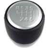 1neiSmartech Pomello Leva Cambio 6 Marce Compatibile con Toyota Avensis T25 Facelift 2006-2009 e RAV4 2005-2012, con Filettatura, Lente Argento Satinato, Retro in Alto a Sinistra