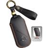 ontto Custodia per chiavi retrò in pelle, compatibile con BMW Mini Countryman U25 Cooper One Aceman 2023 2024 2025 2026, cover telecomando per chiavi auto, custodia portachiavi, accessori, Nero