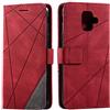 SONWO Cover per Galaxy A6 2018, Flip Caso in PU Pelle Case Cover Portafoglio Custodia per Samsung Galaxy A6 2018, [Kickstand] [Slot per Schede], Rosso