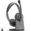 Nuroum HP31D(3rd Gen) Cuffie con Microfono Bluetooth per PC, Cuffie Wireless ENC a Cancellazione di Rumore, Stazione di Ricarica,USB-A&C/Bluetooth 5.4/Dongle,45H Lavoro per Lavoro/Chiamate/Telefoniche