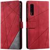 SONWO Cover per Galaxy A7 2018, Flip Caso in PU Pelle Case Cover Portafoglio Custodia per Samsung Galaxy A7 2018, [Kickstand] [Slot per Schede], Rosso