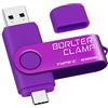 BORLTER CLAMP 512GB Chiavetta USB 3.0 Type-C, BorlterClamp 2 in 1 Pendrive (USB C e USB-A 3.0) Memoria Flash OTG USB Flash Drive Girevole per Android Smartphone Samsung S10 S8, Huawei honor, Laptop, PC (Porpora)