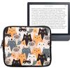 kwmobile Custodia Universale per eReader - Copertina in Neoprene Arancione/Nero/Bianco con Chiusura a Zip - Misura - Astuccio portatablet
