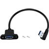 HuaLiSiJi Cavo USB 3.0 per Montaggio a Pannello Prolunga USB 3.0 90 Gradi Cavo USB Maschio Femmina Corto per Mouse, Tastiera, Stampante (Incurvato verso sinistra, 0.3 m)