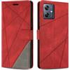 SONWO Cover per Moto G54 5G, Flip Caso in PU Pelle Case Cover Custodia con Slot per Schede e Supporto Stand per Moto G54 5G, Rosso