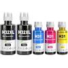 GREENPRINT 31 32XL Inchiostro Multipack Compatibile per H P Smart Tank 319 455 515 530 555 558 559 570 655 670 750 790 5105 5106 5107 7005 7006 7305 7306 7605 415 419 (5 Confezioni 2N/C/M/G)