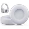 SOULWIT Cuscini Auricolari di Ricambio per Monster Beats Pro/by Dr Dre Detox Cuffie, Cuscinetti Auricolari con Pelle Proteica più Morbida, Schiuma ad Alta Densità per Isolamento Acustico-Bianco