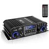 Romicta Amplificatore Stereo Bluetooth 5.0 a 4 Canali - 4x50W Hi-Fi, 1200W Max - Ricevitore Audio Classe D con USB/SD/FM per Home Theater e Karaoke - Telecomando e Alimentatore Inclusi
