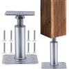 inkihuit Supporto per palo regolabile in altezza, 2 pezzi di piede per palo, altezza 100-130 mm, in acciaio zincato, per fissaggio a vite, piede di supporto regolabile per recinzioni, ripari, tettoie per auto