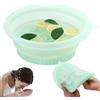 Lyreh Bacinella Il Viso Ghiaccio Pieghevole, 26x23x10cm Silicone Ciotola Portatile per Il Bagno Ghiaccio Lavandino Immersione Fredda Riutilizzabile Pratico Accessorio per Casa Viaggio (Verde)