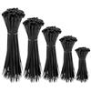Qzakce Fascette Stringicavo 100/150/200/250/300mm Fascette in Plastica Regolabili Multiuso Autobloccanti per la Gestione Dei Cavi, Elettricista, Giardinaggio, Casa, Officine, Nero 500 Pezzi