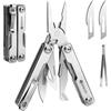BIBURY Pinza Multiuso, Mini Tascabile EDC Multitool, Pinza Multifunzione con Rompivetro, Pinze Multiuso per Emergenze e Uso Quotidiano, Regalo Uomo Compleanno, Gadget, Idee Regali Natale - Argento