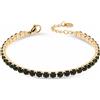 Freddy Bracciale Tennis in Acciaio Dorato con Gemme Nere