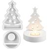 Kiiwah Stampi in Silicone per Natale con Base, Albero di Natale Stampi per Candele Portacandele Fai da Te per Natale