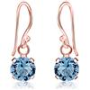 DTPsilver® - Orecchini Pendenti Argento 925 Placcato Oro Rosa con Brillantini di Cristallo 6 mm - Orecchini Oro Rosa - Punto Luce - Vasta scelta di Colori