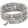 VLNET Vestopazzo bracciale 4 giri sfere placcato in argento. Modello molla regolabile. Tg Unica. Lavorazione artigianale
