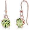 DTPsilver Orecchini Pendenti Donna Argento 925 Placcati Oro Rosa con Brillantini di Cristallo - Orecchini Peridoto - Orecchini Donna Oro Rosa - Orecchini Verdi - Orecchini Pendenti Oro - Orecchini Brillanti