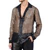 Camicia da uomo a maniche lunghe, in raso lucido, con bottoni, morbida, da uomo, a maniche lunghe, tinta unita, per il tempo libero, da uomo, a