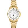 Fossil Orologio BlueDive da donna, Movimento al quarzo a tre lancette con cinturino in acciaio inossidabile, Tono Oro E Bianco
