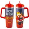H&H Tumbler Termico Inside Out, Personaggio Rabbia 0,90L, Mug in Acciaio Inox 18/10, con Cannuccia, Zero Condensa, per Bevande Calde e Fredde, Senza BPA